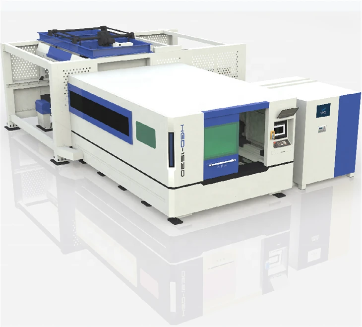 Automatic Loading And Unloading Metal Sheet CNC Fiber Laser Cutting Machine With Exchange Table